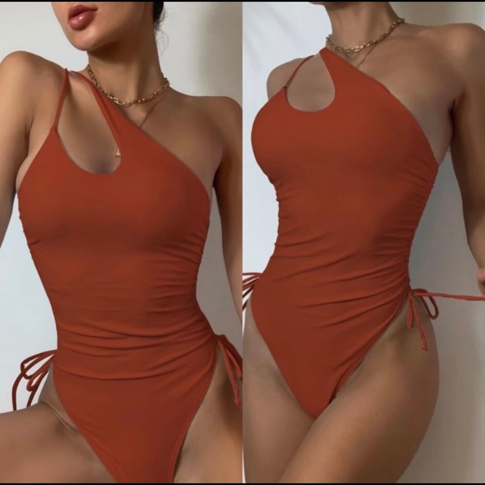Rust Boho Angle Design Monokini - Picture 2 of 4